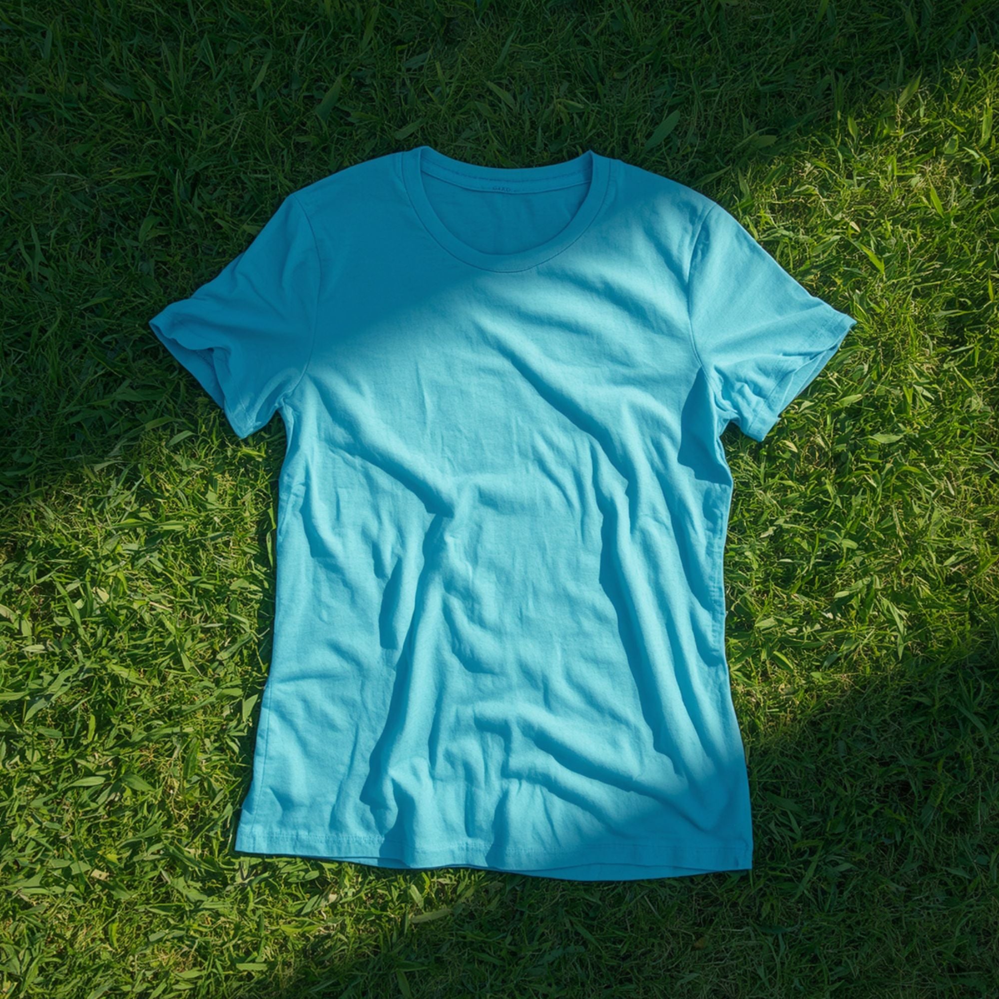 Damen-T-Shirt in Himmelblau, bequem für jeden Tag, Rundhalsausschnitt, Kurzarm, Baumwollmischung