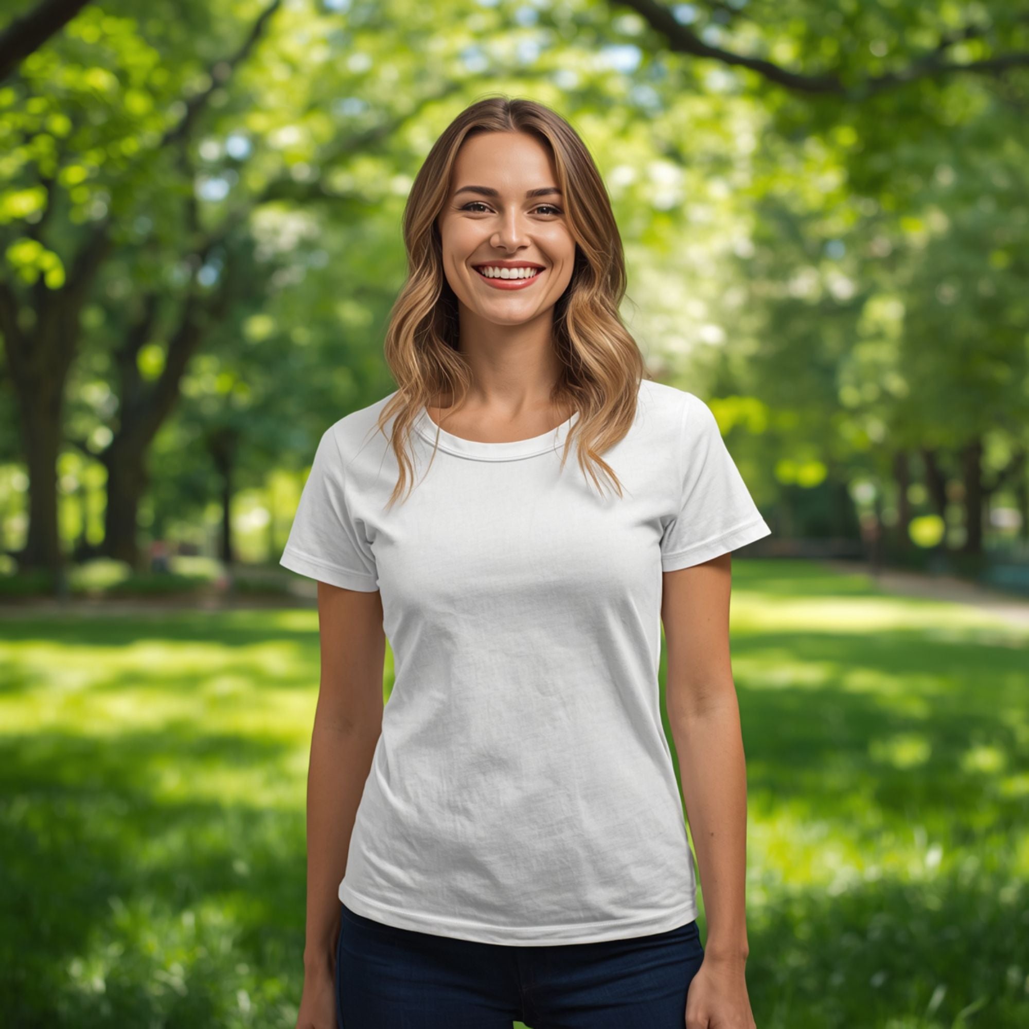 Damen-T-Shirt in Reinweiß, Basic-Modell für jeden Tag, Rundhalsausschnitt
