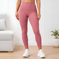 Damen Leggings in Altrosa mit Hohem Taillenbund und Einfarbigem Design