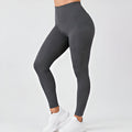 Damen Leggings in Anthrazit mit Breitem Bund und Schlichter Linienführung