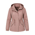 Damen Parkajacke in Altrosa mit Kapuze und Tunnelzug