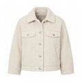Damen Teddy Kurzjacke mit Hemdkragen und aufgesetzten Taschen
